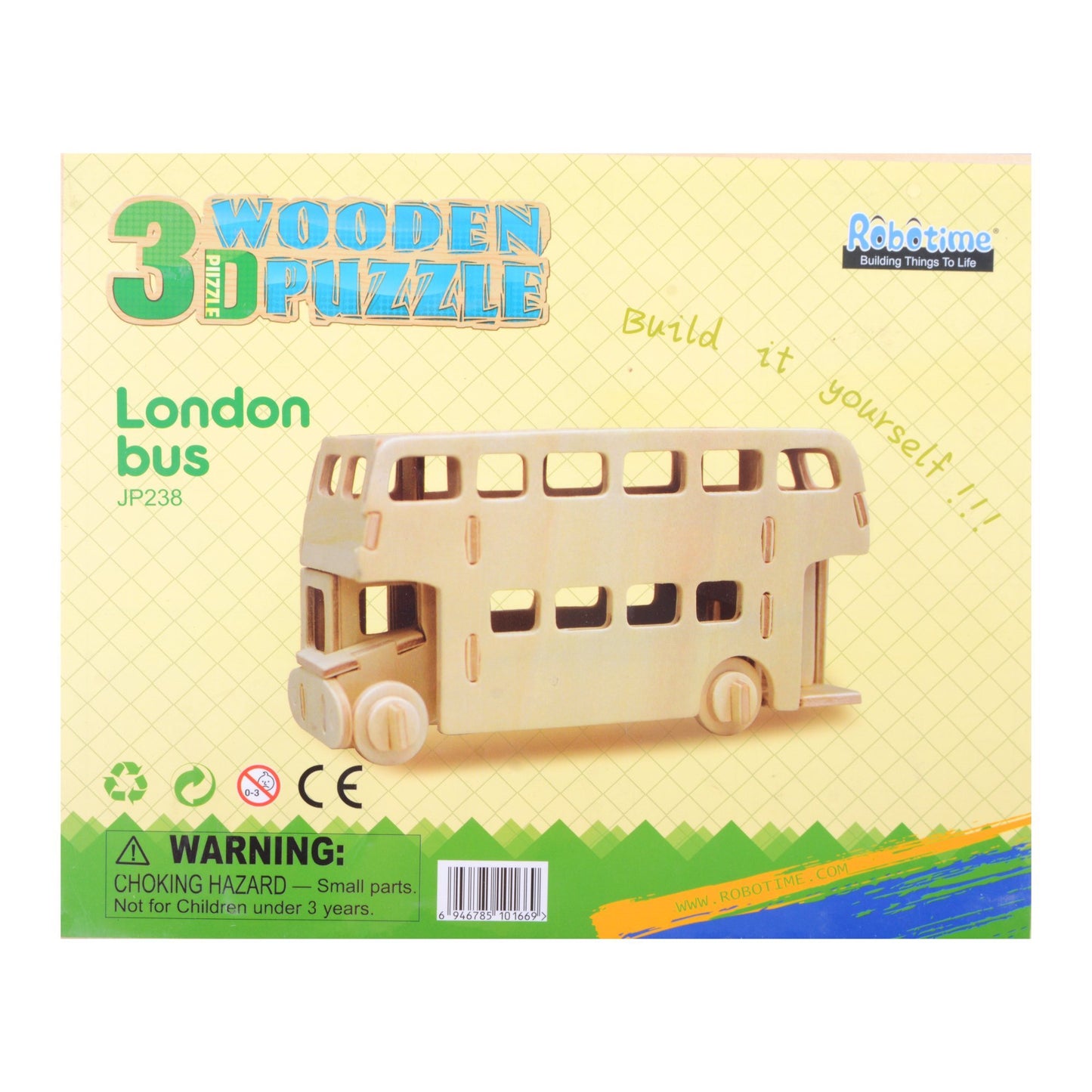 Robotime 3D Wooden Puzzle - JP238 Double Decker Bus freeshipping - GeorgiePorgy