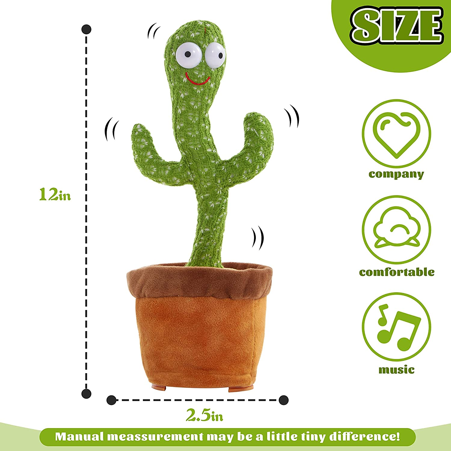 Singing and Dancing Cactus Funny Wriggle Soft Toy freeshipping - GeorgiePorgy