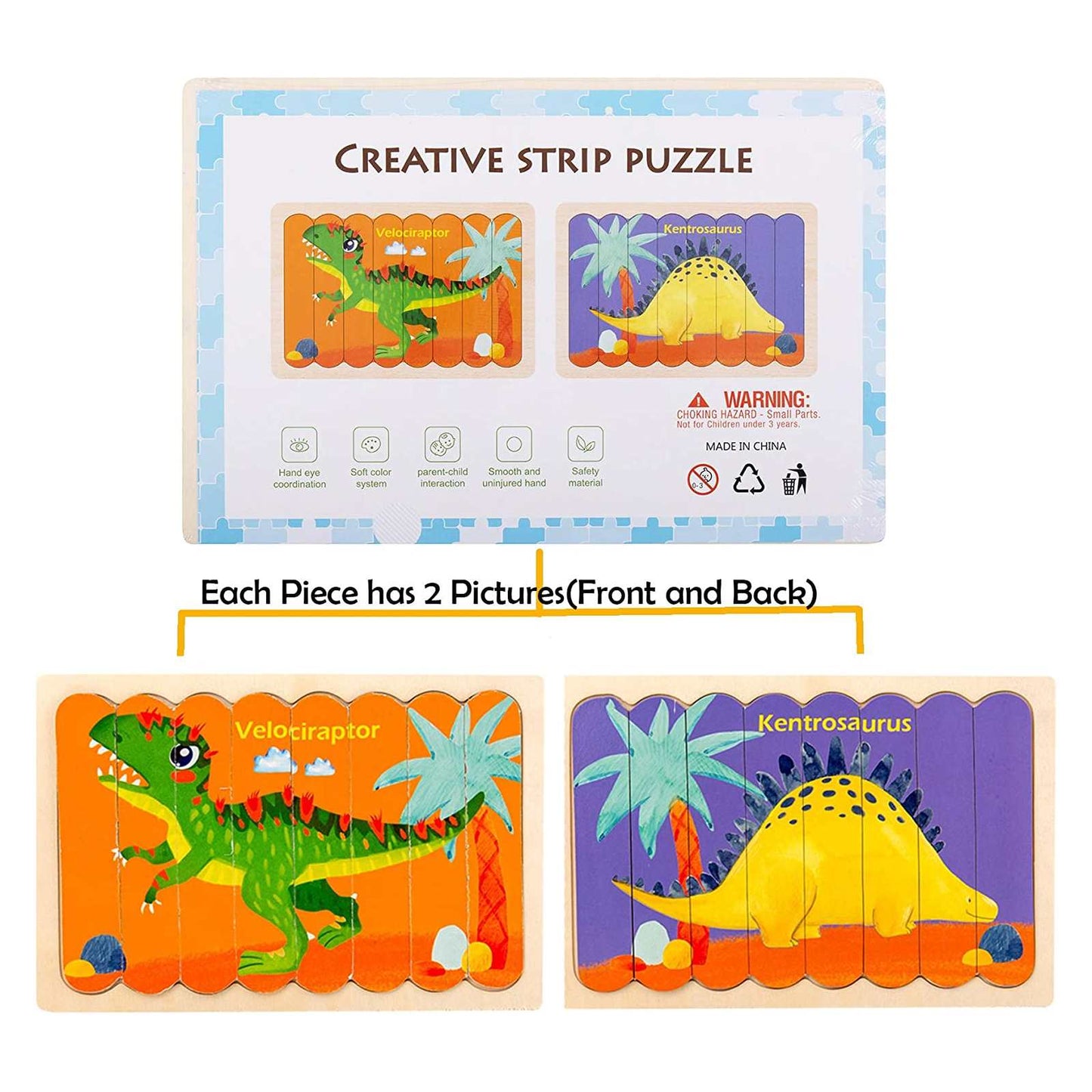 Double-sided Dinosaur Bar Puzzles 4 in 1 freeshipping - GeorgiePorgy