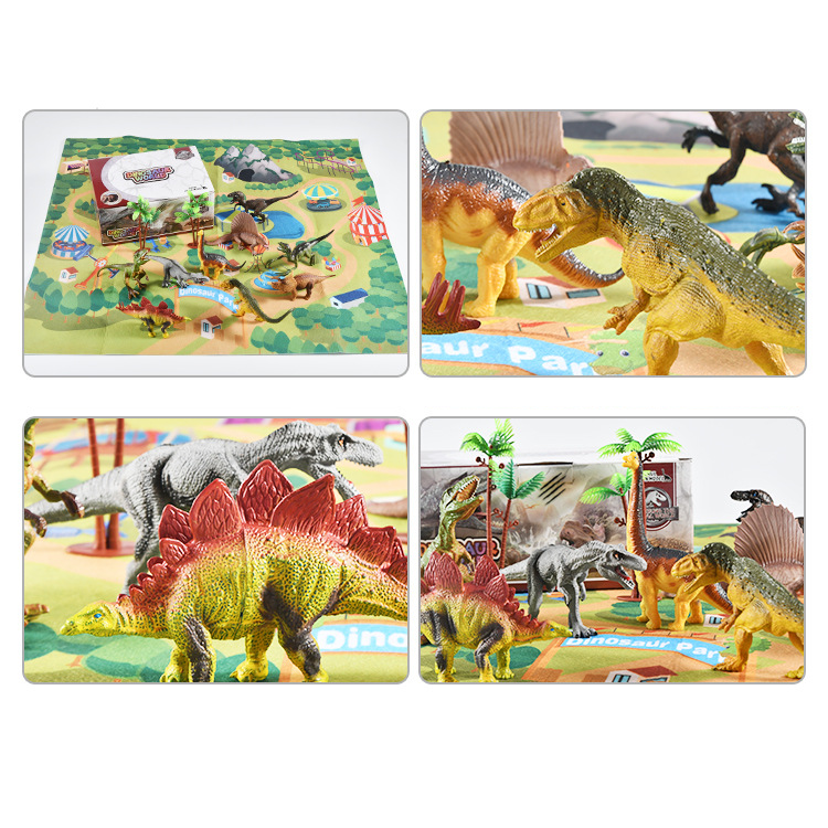 Toy Dinosaur Scenario with Play Mat 12pcs freeshipping - GeorgiePorgy