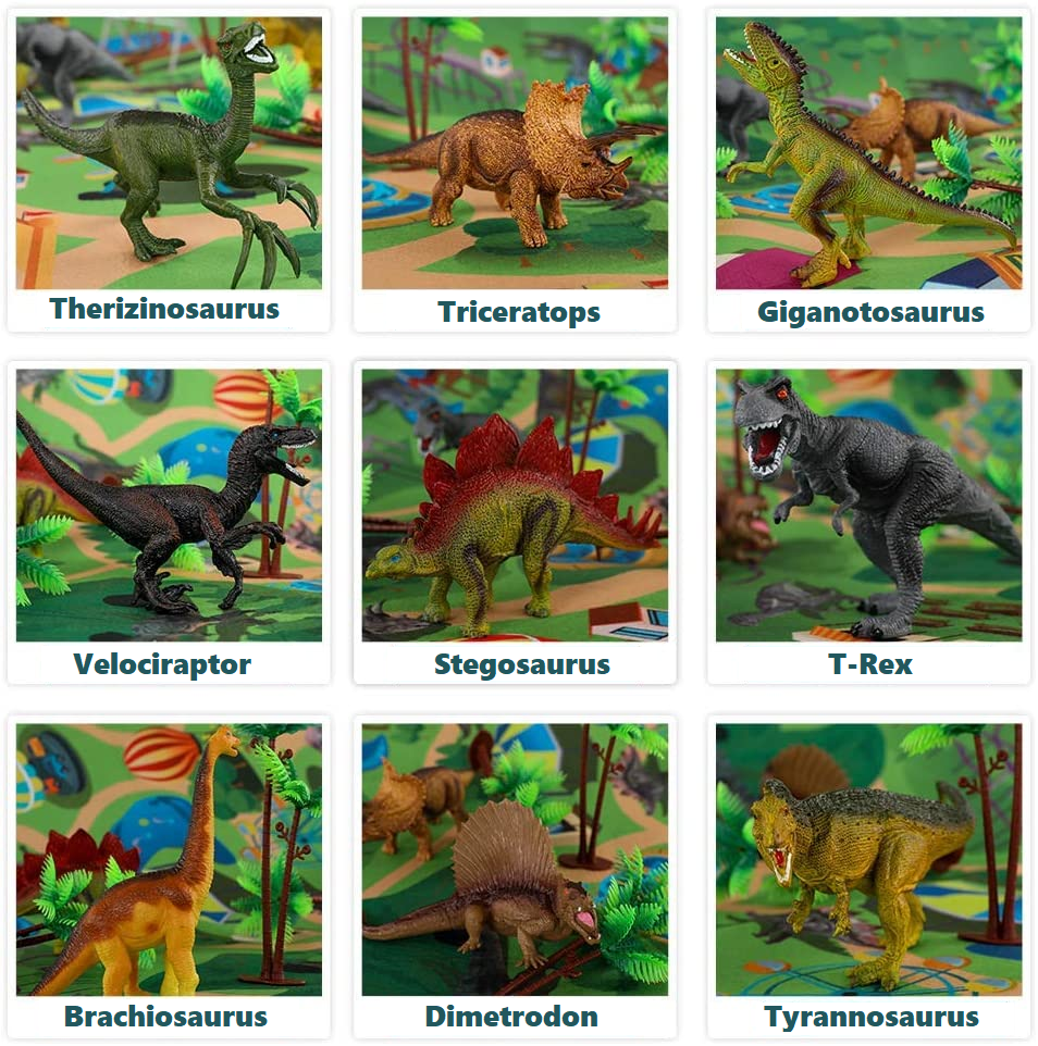 Toy Dinosaur Scenario with Play Mat 12pcs freeshipping - GeorgiePorgy