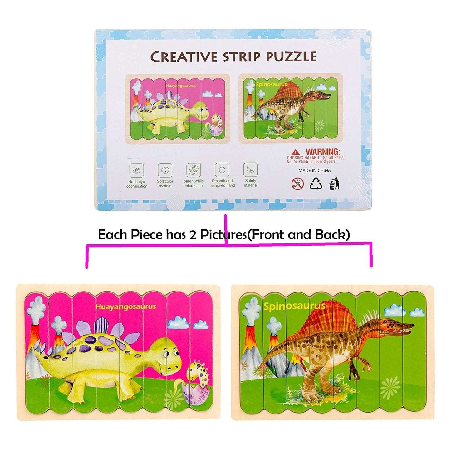 Double-sided Dinosaur Bar Puzzles 4 in 1 freeshipping - GeorgiePorgy