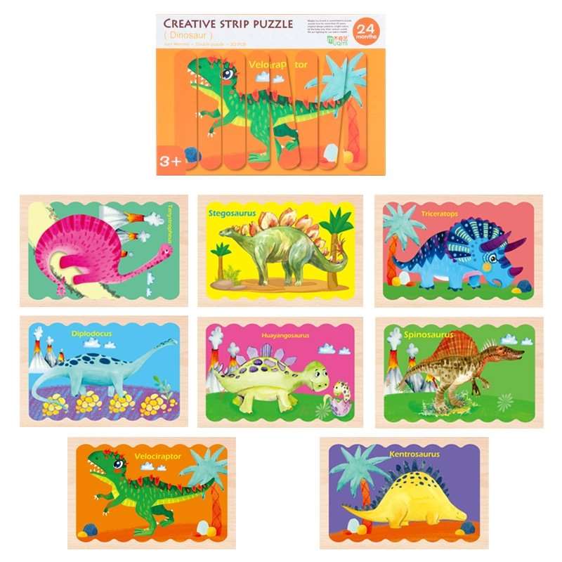 Double-sided Dinosaur Bar Puzzles 4 in 1 freeshipping - GeorgiePorgy