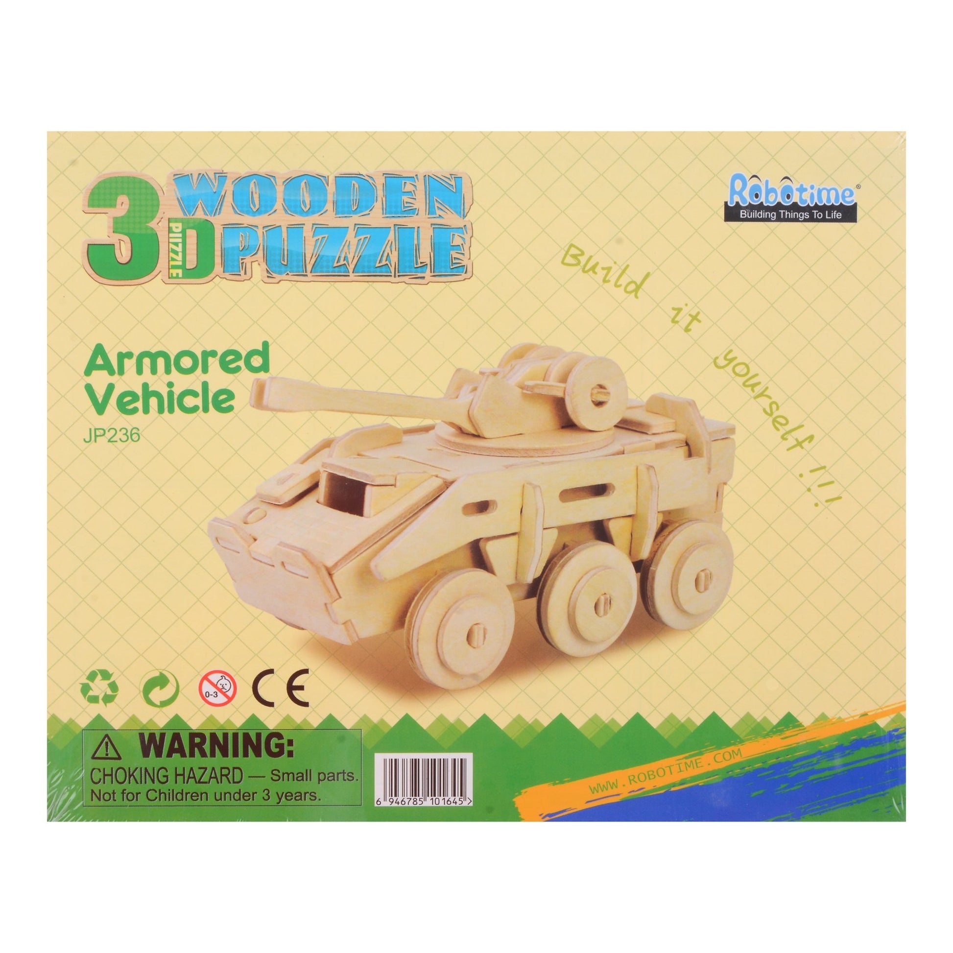 Robotime 3D Wooden Puzzle - JP236 Explosion-proof Armored Vehicle freeshipping - GeorgiePorgy