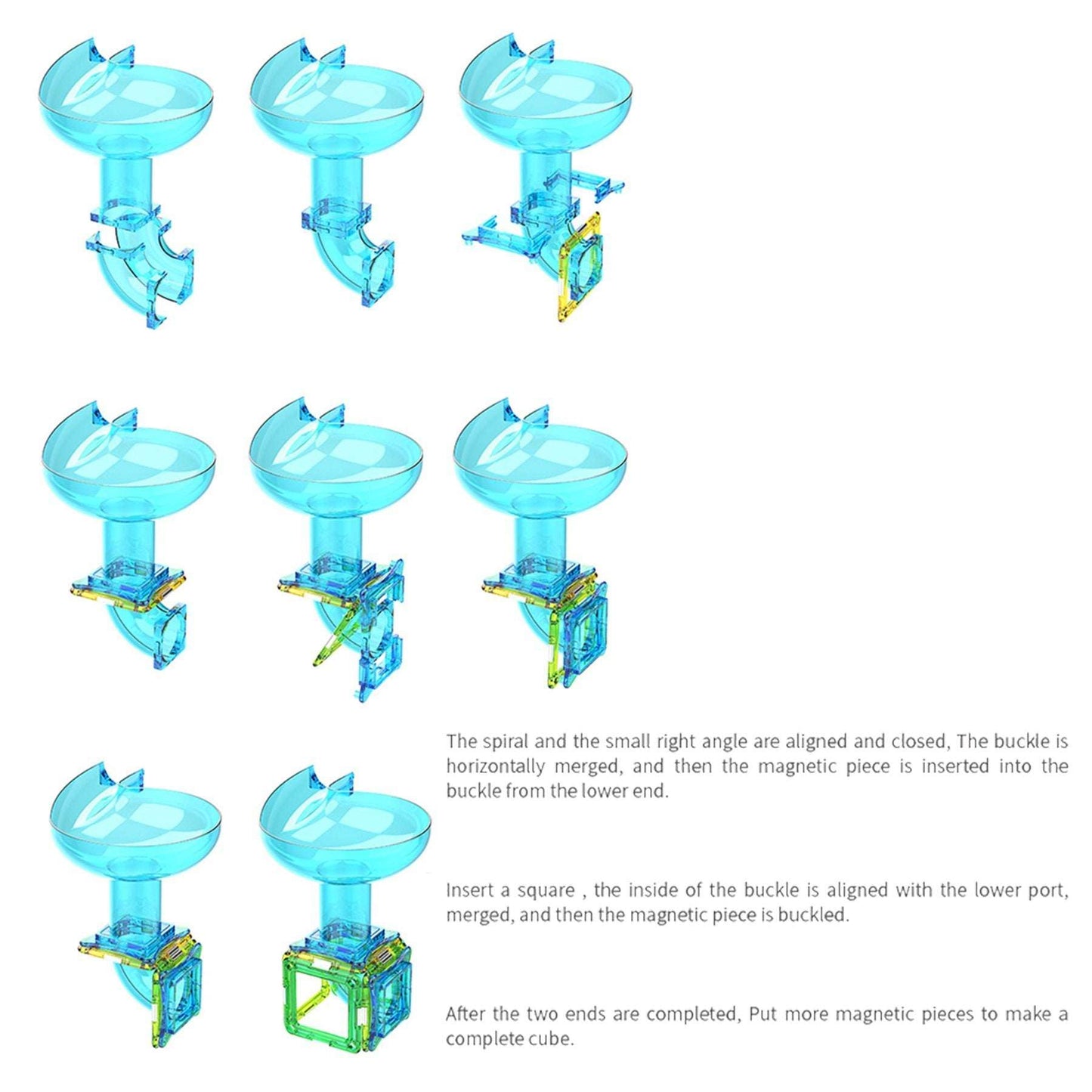 Magspace Magnetic Building Blocks Ball Run Space - Crystal Tube 106pcs freeshipping - GeorgiePorgy