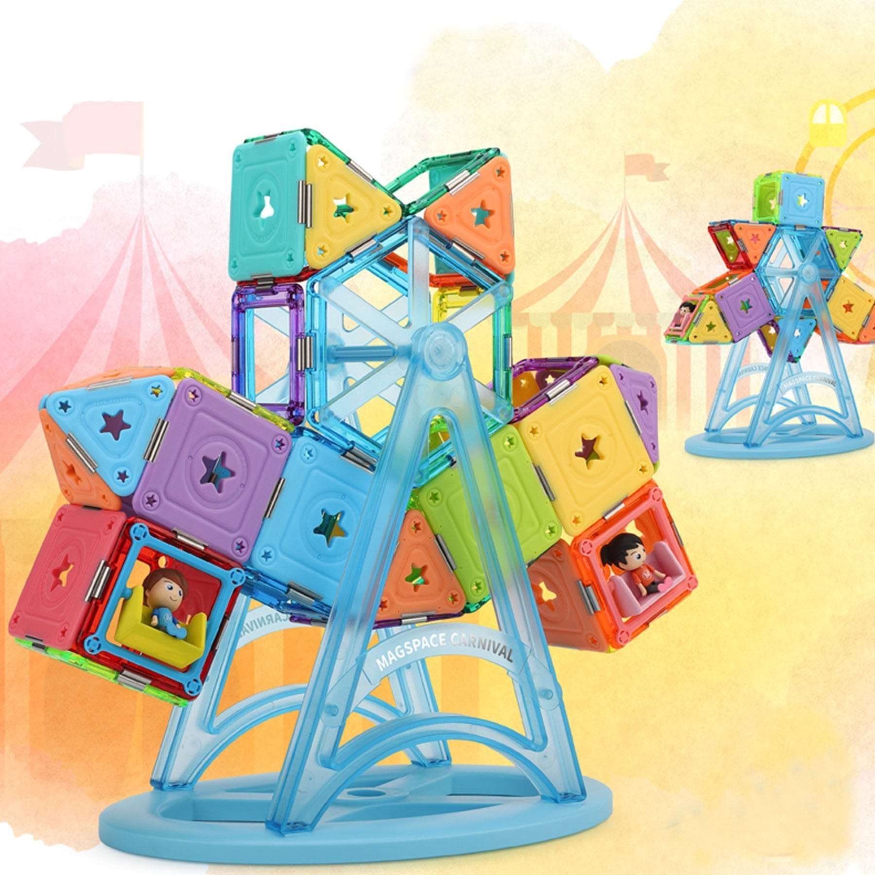 Magspace Magnetic Building Blocks Carnival Set - Soft Glue Star 57pcs freeshipping - GeorgiePorgy