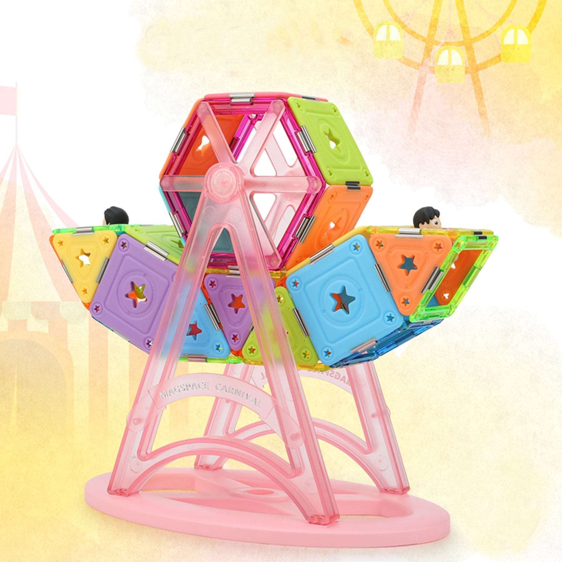 Magspace Magnetic Building Blocks Carnival Set - Soft Glue Star 57pcs freeshipping - GeorgiePorgy