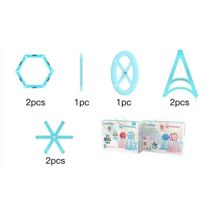 Magspace Magnetic Building Blocks Ferris Wheel - Crystal 8pcs freeshipping - GeorgiePorgy