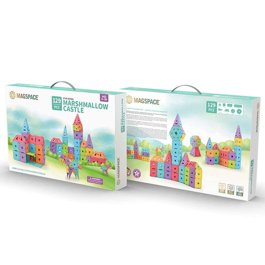 Magspace Magnetic Building Blocks Marshmallow Castle - Soft Glue Star 129pcs freeshipping - GeorgiePorgy